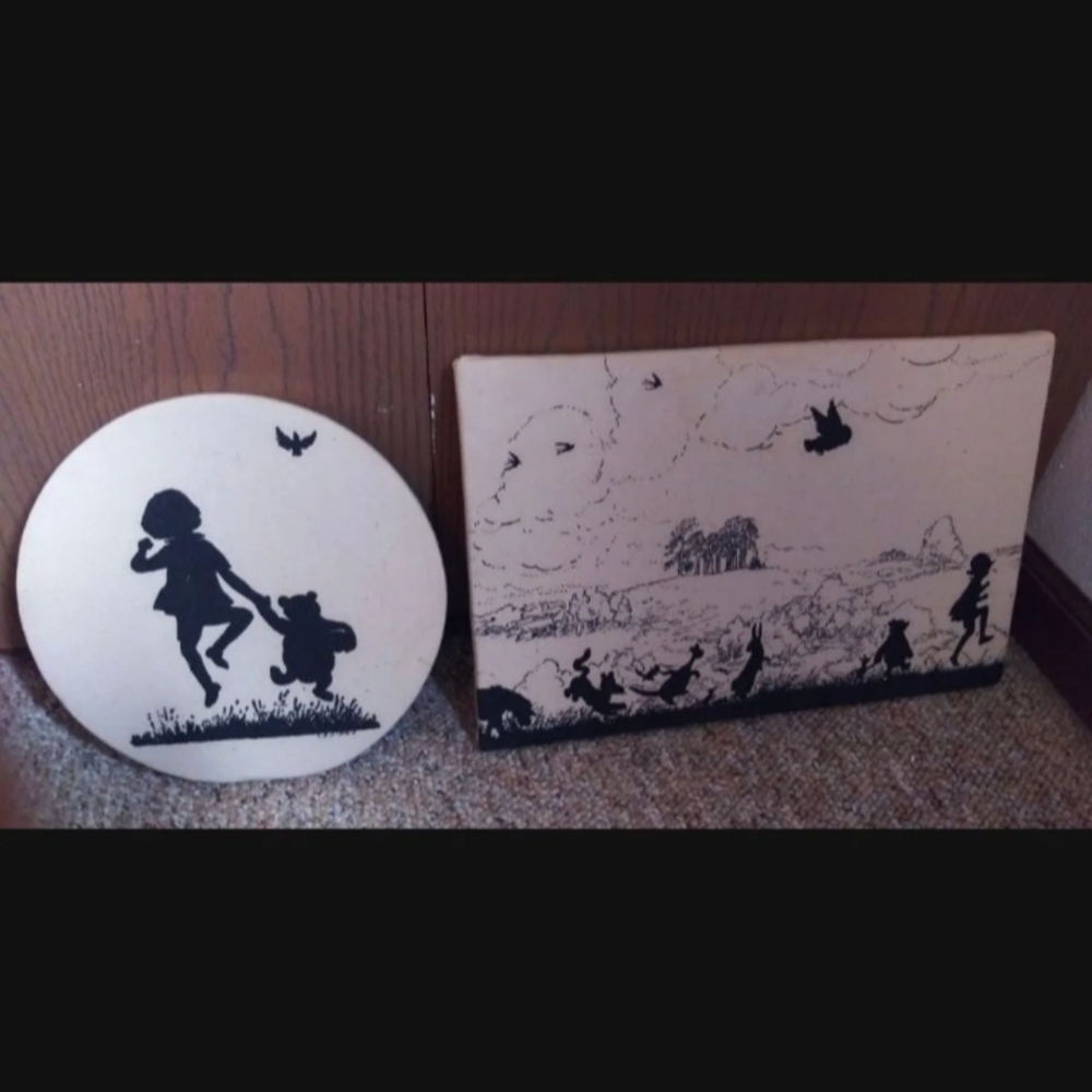 Winnie The Pooh And Christopher Robin And Friends Wall Hanging Pictures Vintage